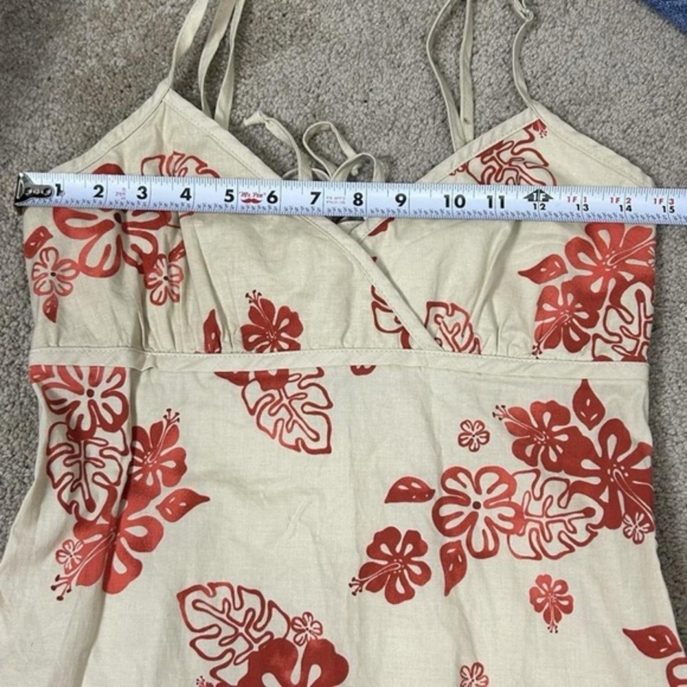 Vintage‎ Y2K Tilt Women's Tropical Hibiscus Dress Size S Coconut Girl Beach - Picture 6 of 8